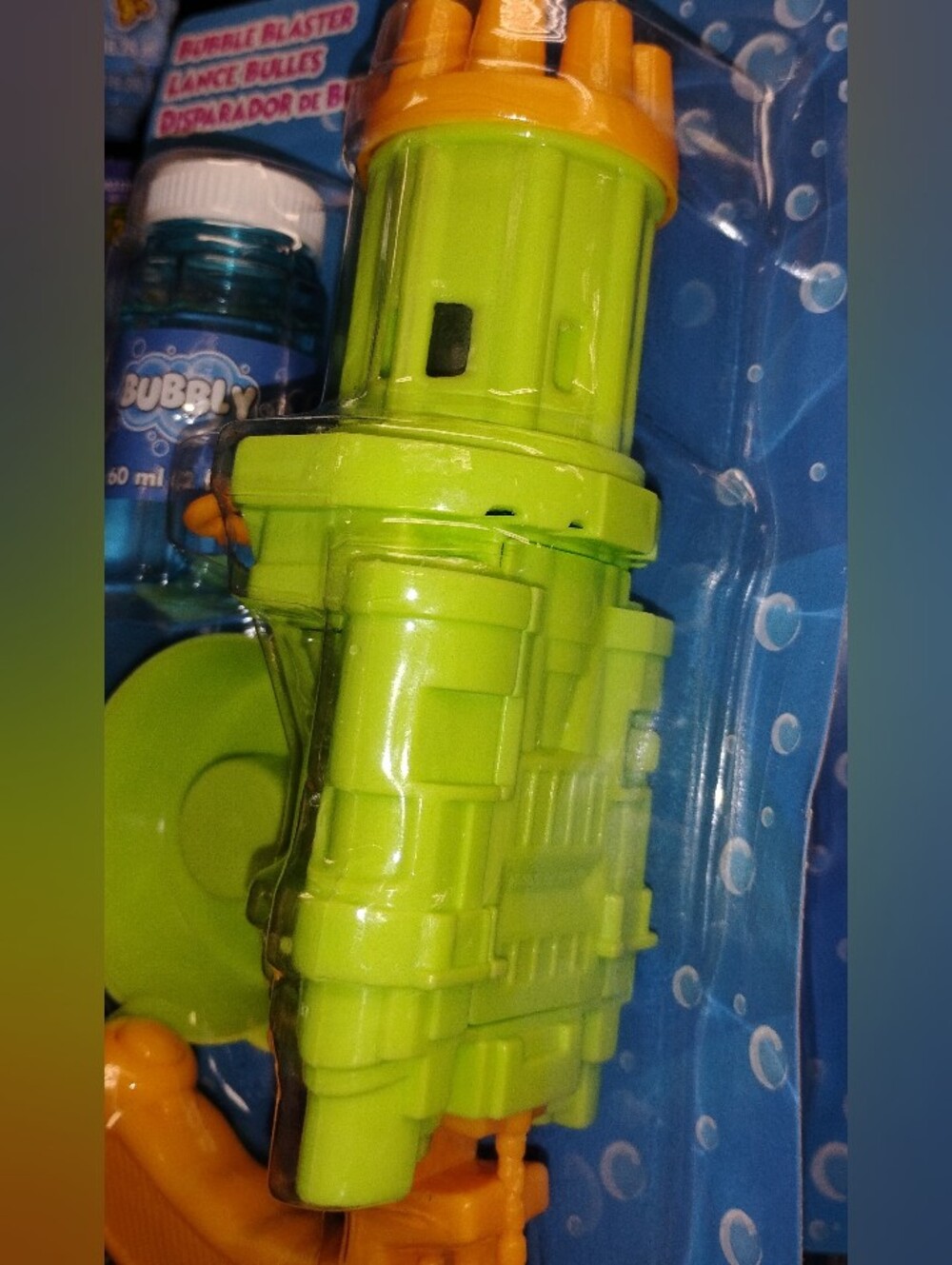 Bright Lime Green Bubble Blower Toy with Bubbles